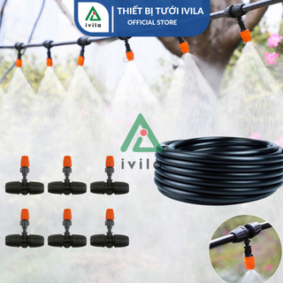 Bộ kit phun sương dây mềm 9/11mm kèm béc đồng/cam 1 cửa, phun sương tưới cây,làm mát,dễ dàng lắp đặt