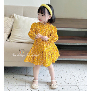 Váy bé gái cúc họa mi ems