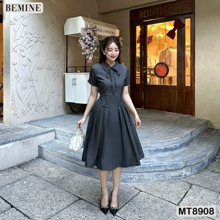 Đầm thiết kế dáng dài bo eo tay ngắn bemine mt8908