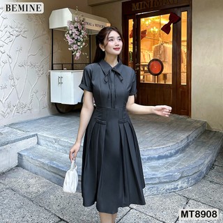Đầm thiết kế dáng dài bo eo tay ngắn BEMINE  MT8908