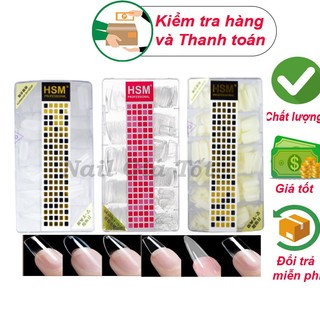 Móng úp tay giả đủ phom vuông thang nhọn bầu HSM chính hãng đục trong hộp 500 móng
