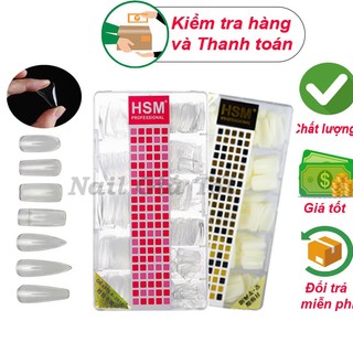 Hộp 500 móng úp hsm nhám vuông nhọn thang bầu tròn nhám đục trong chính hãng