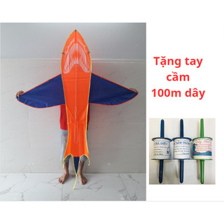 Diều cá mập tặng kèm TAY CẦM 100m ( Giao màu ngẫu nhiên)