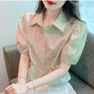 Áo sơ mi nữ sang chảnh áo kiểu nữ mùa hè dây rút xinh xắn LAMO_B1263