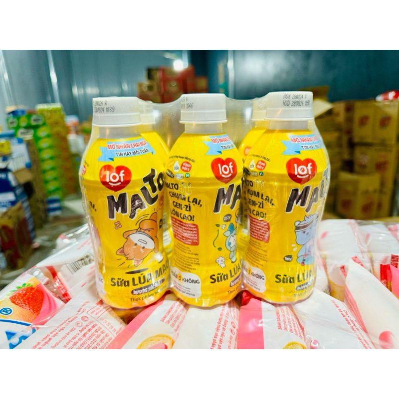 Lốc 6 Hộp Lof Malto Sữa Trái Cây Soocla - Hương Cam - Dâu 240ml