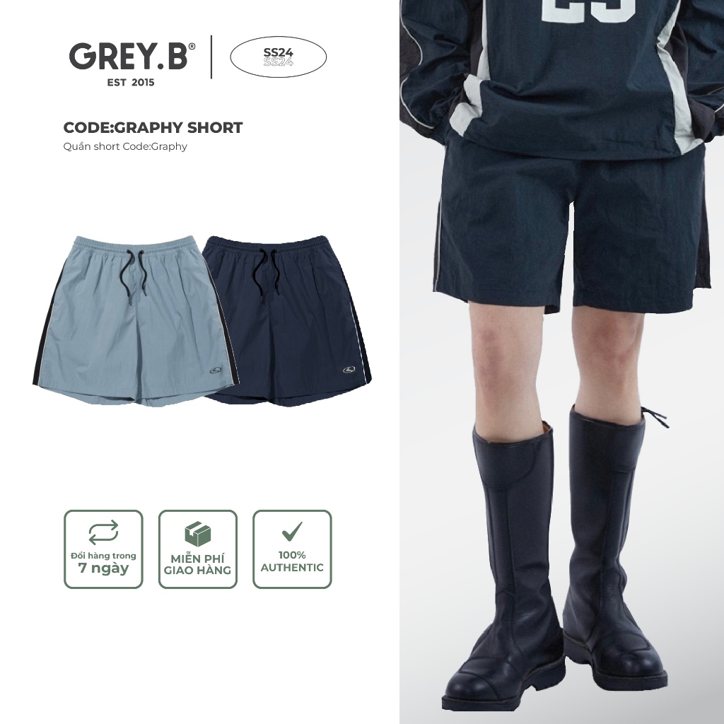 Quần Short Nam Nữ Code:graphy GREYB Unisex Thuê Logo Nhiều Màu Phong Cách Hàn Quốc