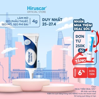 Gel xử lý sẹo mổ, to, lồi & phì đại Hiruscar Silicone Pro 4g