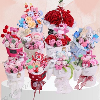 Bó Hoa Gấu Thỏ Bông Nhiều Mẫu Bông Len Dễ Thương (Kèm Thiệp) Hoa Làm Quà Tặng Sinh Nhật Trong Các Dịp Lễ