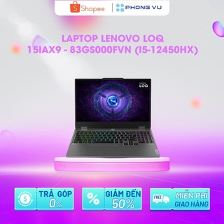 Laptop Lenovo LOQ 15IAX9 - 83GS000FVN Gaming (i5-12450HX) (Xám) - Chính hãng Lenovo Việt Nam - Bảo hành 24 tháng