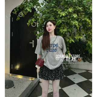 Set áo phông ghi mix chân váy Chuẩn Chang moon