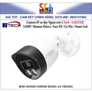 Camera ip có dây ngoài trời j-tech - uhd5723c 3.0mp / human detect / face id / có mic