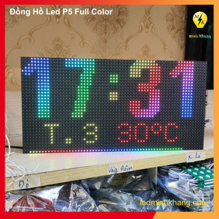 Đồng Hồ LED P5 nhiều màu, có dự báo thời tiết các tỉnh