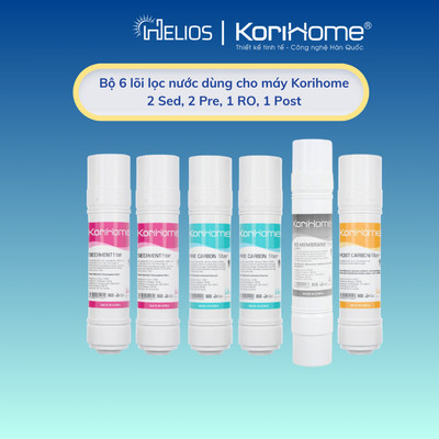 Combo 6 lõi lọc nước Korihome chính hãng dùng cho máy lọc nước Korihome WPK-688H (2 sed, 2pre, ro, post)