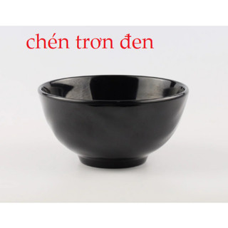 Chén Ăn Cơm Melamine Màu Đen