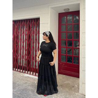 Chân váy nữ tầng dài bigsize chất vải mềm rũ BIGSIZE_GIARE chân váy thiết kế tầng xoè tạo nên sự dịu dàng, nữ tính