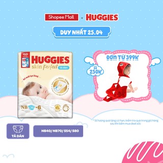 Tã/Bỉm Dán Sơ Sinh Huggies Skin Perfect NB/S với 2 Vùng Thấm Giảm Kích Ứng Da