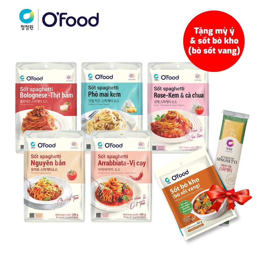 [Tặng 1 mì ý + sốt bò kho] - Combo 5 Sốt Spaghetti