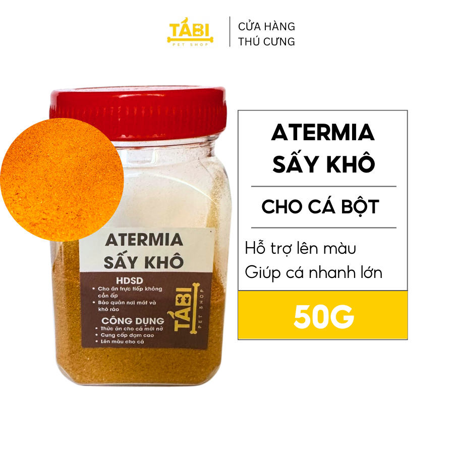 Thức Ăn Cho Cá ARTEMIA Bột Sấy Khô - Atermia Cho Cá Bột, Cá Bảy Màu, Betta... 50G