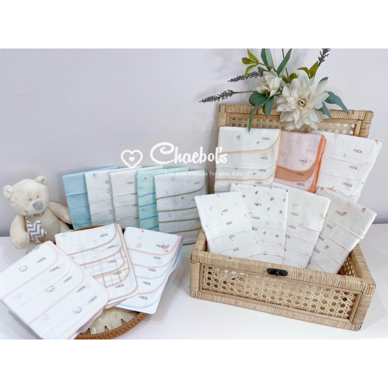 Khăn sữa vải xô NOUS các mẫu 27x27cm
