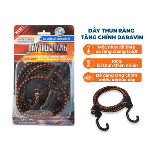 Dây thun ràng tăng chỉnh daravin 2m móc nhựa lõi thép phiên bản mới chịu tải lớn- phukienphuotsg