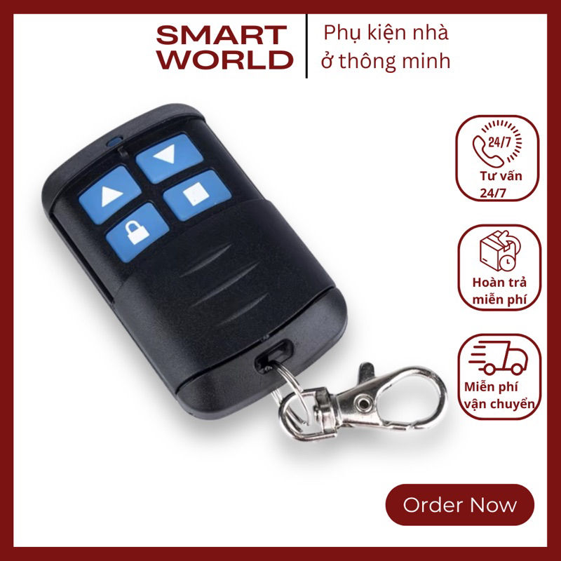 [Hoả Tốc HCM] Điều Khiển Cửa Cuốn 433Mhz-Remote Cửa Cuốn Học Lệnh Thông Minh-Chống Nước, Kèm Pin