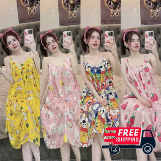 [𝑭𝒓𝒆𝒆𝒔𝒉𝒊𝒑]  Váy 2Dây lụa NT mềm mịn forn oversize 40-65kg ( kèm 🎁)