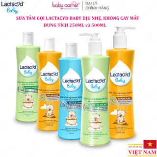 Sữa Tắm Gội Dịu Nhẹ Lactacyd Baby Extra Milky, BB Gentle Care, Active Play, Dung Tích 250ml/ 500ml, Cho Bé Từ Sơ Sinh