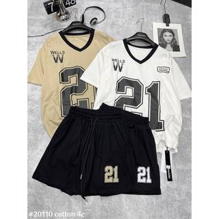Sét bộ hot cotton tàu in số cổ tim phom to hàng qc