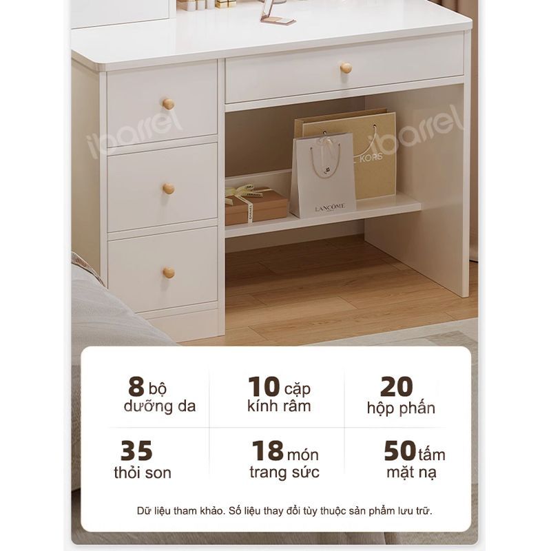Bàn trang điểm phong cách hiện đại có đèn lED có 2 ngăn kéo tủ để đồ trang điểm decor, làm việc | BigBuy360 - bigbuy360.vn