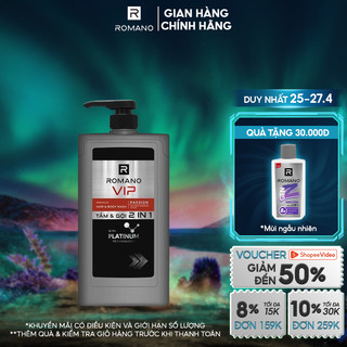 Sữa Tắm Gội Romano 2in1 PASSION/VISION 650g/chai