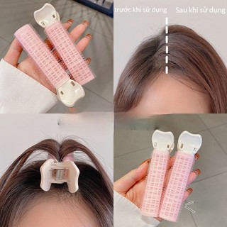 Kẹp tóc có lông tơ, Máy uốn tóc mái tự dính đẹp, Kẹp uốn tóc tự dính màu hồng, Kẹp cố định tóc mái liền mạch