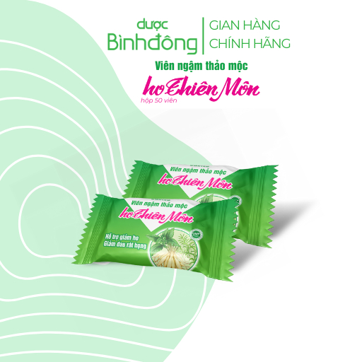 Viên ngậm thảo mộc ho Thiên Môn hộp 50 viên xé - Hỗ trợ giảm ho giảm đau rát họng