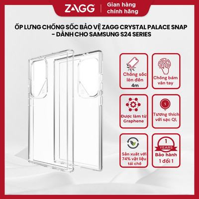 Ốp lưng bảo vệ ZAGG cao cấp cho Samsung S24/Plus/Ultra - Chống trầy xước, va đập