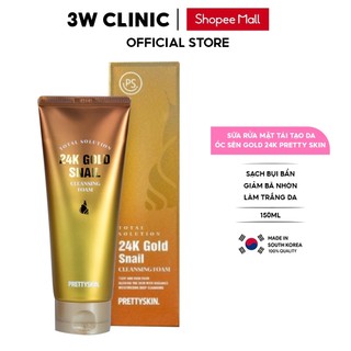 Sữa rửa mặt tái tạo da ốc sên gold 24k pretty skin hàn quốc 150ml giúp sạch bụi bẩn giảm bã nhờn & làm trắng da