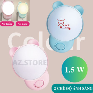  Đèn ngủ Led hình Gấu công suất 3W có 2 chế độ ánh sáng Trắng Vàng có công tắc bật tắt tiện lợi hình dáng dễ thương 