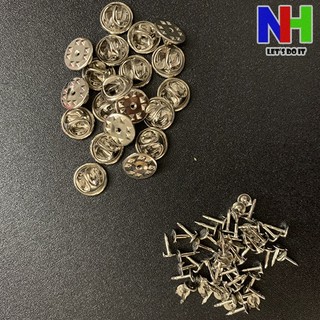 20 ghim bướm, chốt cài bướm làm huy hiệu, ghim cài bướm làm pin cài áo có 2 màu vàng bạc.