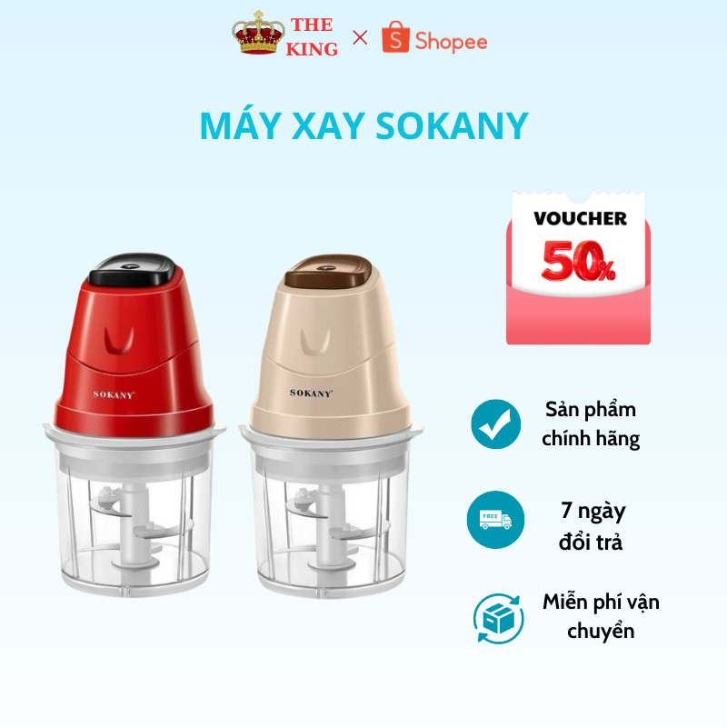 Máy Xay Thịt Đa Năng Sokany Công Suất 200W, Dung Tích 700ml, Xay Thịt Cá, Thực Phẩm, Xay Đá