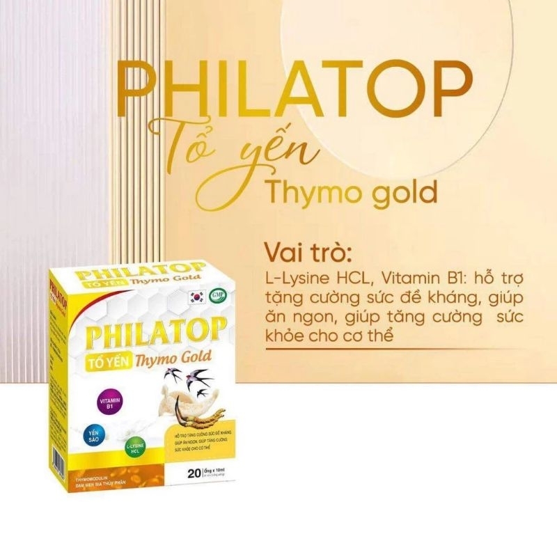 (Combo 5 hộp giá sỉ) Philatop Tổ yến Thymo Gold và Yến sào Philatop Thymo hỗ trợ tăng cường sức khỏe