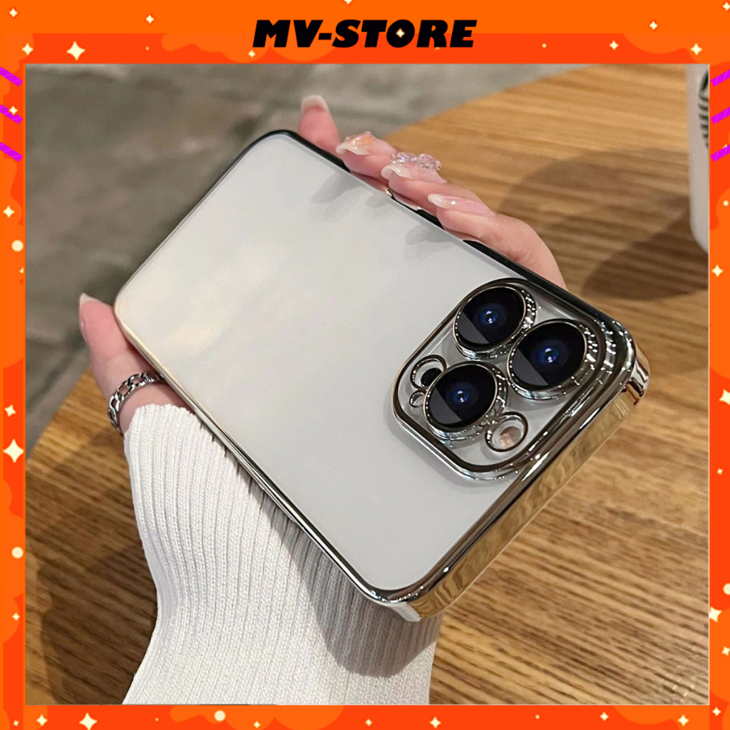 Ốp lưng iphone PC cứng trong suốt chống ố cho 14 13 Pro MAX 14 Plus 12 Pro MAX, ốp iphone màu tím ch