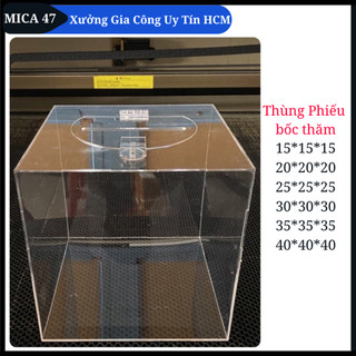 Hòm Phiếu Mica,Thùng bốc thăm, Đủ size, chất lượng, giá rẻ