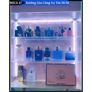 Tủ đựng mĩ phẩm - nước hoa size lơn - Kệ đa năng trong suốt - Có gắn Led (50x16x50)-3mm+4mm