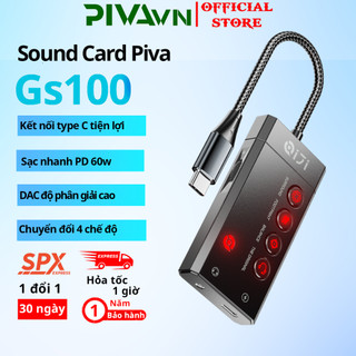 Sound card piva gs100 card âm thanh typec hỗ trợ tăng tiếng chân pubg sạc nhanh pd 60w âm thanh vòm 7.1 mic đàm thoại