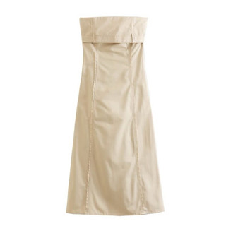 Tube dress - Đầm midi cúp ngực nữ ZR xuất dư sang chảnh