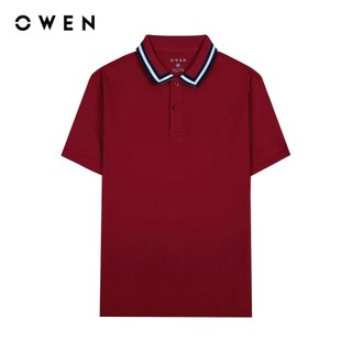 OWEN - Áo polo ngắn tay Body Fit màu Đỏ chất liệu CVC Spandex - APV233200