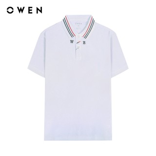 OWEN - Áo polo ngắn tay Body Fit màu Trắng chất liệu CVC Spandex - APV233201