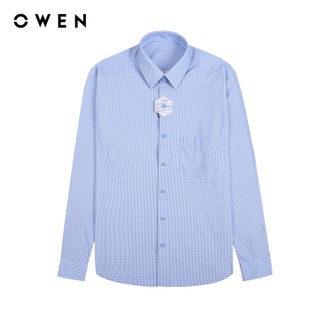 OWEN Premium - Áo sơ mi dài tay Regularfit màu Xanh chất liệu Nylon - Spandex - AR230515DT