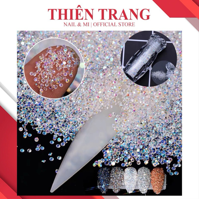 Đá rắc siêu sáng - đá rắc lọ nail trắng , 7 màu - đá rắc nail siêu sáng - đá rắc trang trí móng