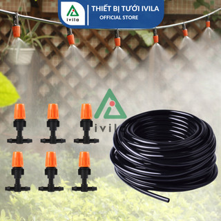 Bộ KIT phun sương dây 6mm kèm béc phun sương 1 cửa Đồng/Cam/xám, Bộ phun sương tưới cây, làm mát