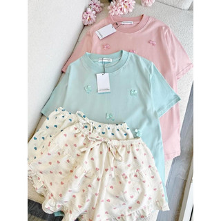 𝗛𝗮̀𝗻𝗴 𝗰𝗵𝗶́𝗻𝗵 𝗵𝗮̃𝗻𝗴 Bộ ngủ pyjama Lona áo thun 100% cotton quần tim xinh xắn - O.N WORKSHOP