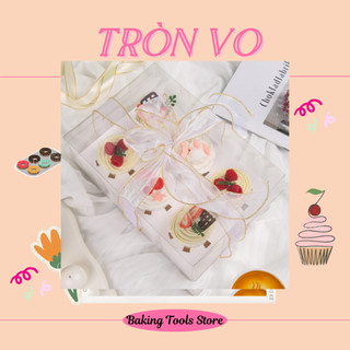Hộp đựng bánh cupcake trong đế trắng - 6 ô bánh